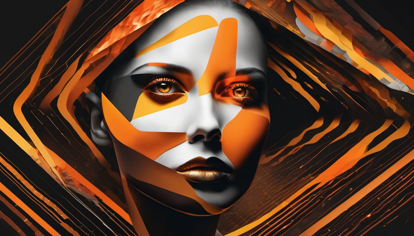 Abstract editorial illustration for a Facial Recognition article: Revolutionizing Face Recognition: FASR++ Super-Resolution Algorithm